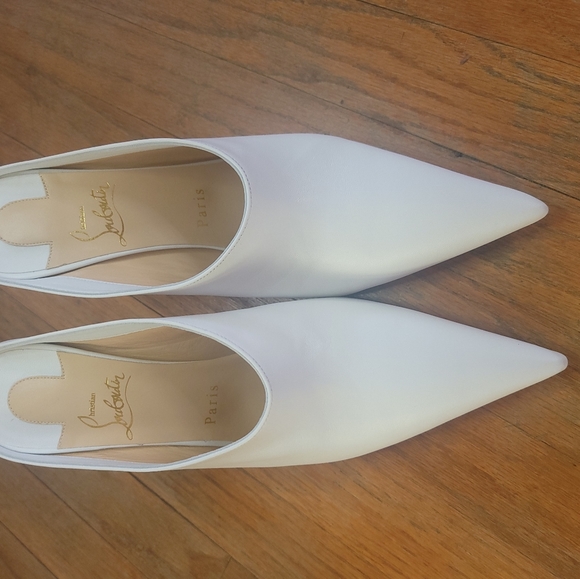 Christian Louboutin Shoes - Christian Louboutin Quart 80 Mule Bianco in Nappa Leather. 80mm heel. Size 39.5